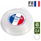 Fil débroussailleuse Rond Nylon blanc. 2,4 mm x 45 m. Coque