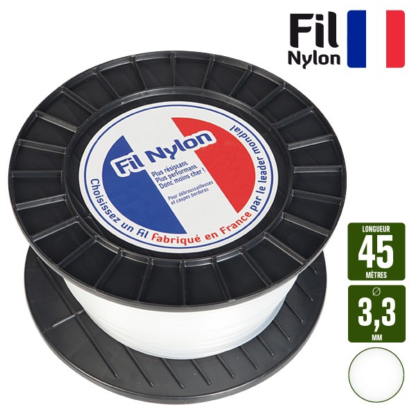 Fil Nylon Débroussailleuse 3,3 Mm X 100 M – Jaune, Rond, Haute Résistance – Pour Tondeuse à Fil