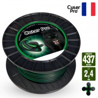 Fil débroussailleuse Hélicoidal Cuter' Pro noir/vert. 2,4 mm x 437 m. Bobine