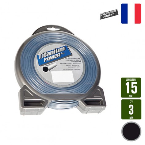 Fil d&eacute;broussailleuse Titanium &reg;. Coque rond 3 mm x 15 m