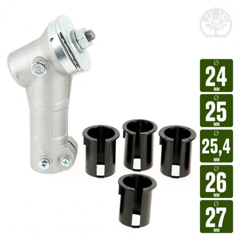 Renvoi d'angle universel. 5 adaptateurs pour tube &Oslash; 24-25-25,4-26-27 mm
