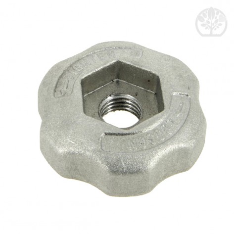 Ecrou de serrage. Pour t&ecirc;te &agrave; 2 & 3 fils nylon. Aluminium