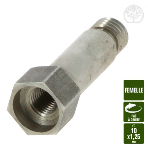 Adaptateur t&ecirc;te pour coupe bordure. Femelle &Oslash;10x1,25. Pas &agrave; droite