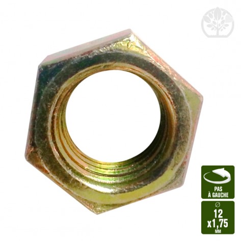 Ecrou 12 x 1.75 pas &agrave; gauche