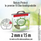 Fil oxo-biodégradable rond Natura Protect beige/vert 2 mm x 15 m. Coque
