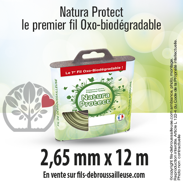 Fil Natura Protect Oxo-biodégradable bobine rond 2,65 mm x 360 m