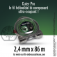 2 Fils débroussailleuse Hélicoidal Cuter' Pro noir/vert. 2,4 mm x 86 m. Coque. Un Coupe-fil offert