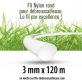 Fil débroussailleuse Rond Nylon blanc. 3 mm x 120 m. Bobine