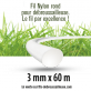 Fil débroussailleuse Rond Nylon blanc. 3 mm x 60 m. Coque