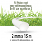 Fil débroussailleuse Rond Nylon blanc. 2 mm x 15 m. Coque