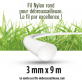 Fil débroussailleuse Rond Nylon blanc. 3 mm x 9 m. Coque