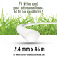 Fil débroussailleuse Rond Nylon blanc. 2,4 mm x 45 m. Coque