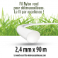 Fil débroussailleuse Rond Nylon blanc. 2,4 mm x 90 m. Coque