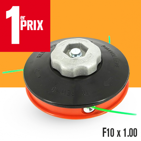 T&ecirc;te d&eacute;broussailleuse 3 fils gauche &eacute;crou alu F10x1,00