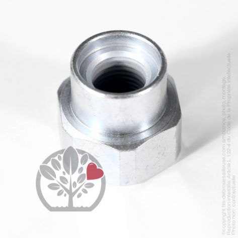 Adaptateur t&ecirc;te d&eacute;broussailleuse M12 x 1,25 LHF pour Tecomec. Pour Xenoah