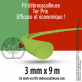 Fil débroussailleuse rond 1er Prix vert. 3 mm x 9 m. Coque.
